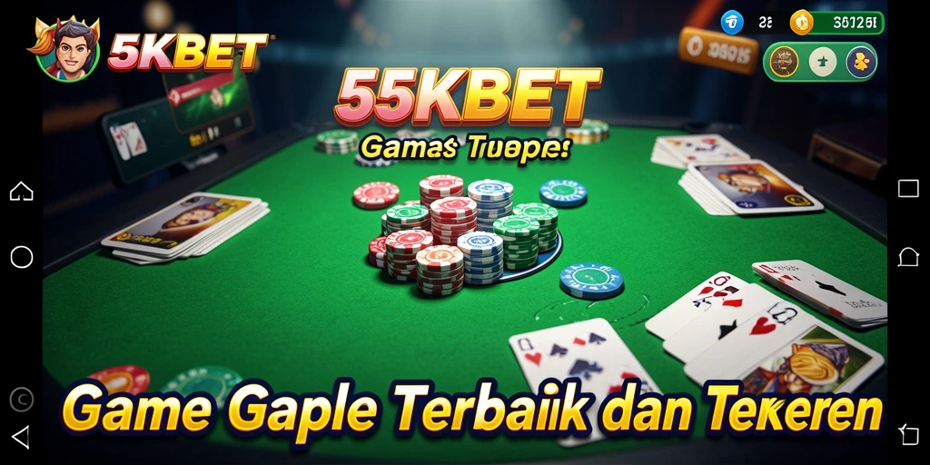 Screenshot gameplay <strong>55KBET</strong> yang menunjukkan suasana kompetitif Gaple.