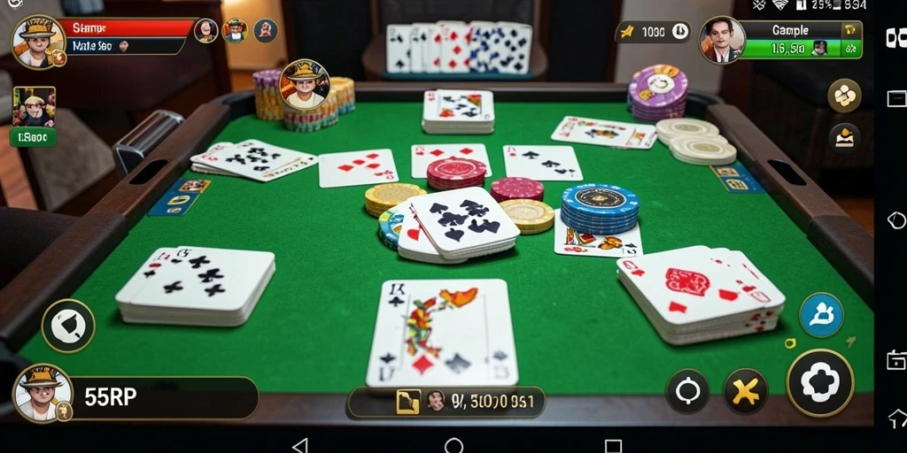 Tampilan screenshot <strong>55RP</strong> menunjukkan gameplay Gaple yang menegangkan.