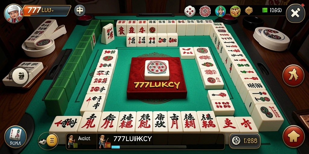 Tangkapan layar utama 777LUKCY menampilkan gameplay Mahjong yang mendebarkan.