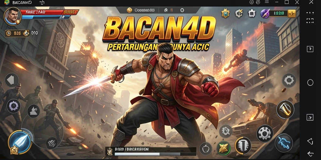 Tampilan aksi mendebarkan dalam gameplay BACAN4D.