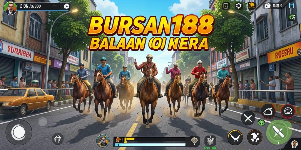 Tampilan gameplay BURSA188 dengan aksi balapan yang mendebarkan.