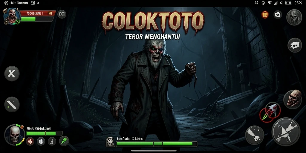 Screenshot utama COLOKTOTO menampilkan suasana mencekam dalam gameplay.