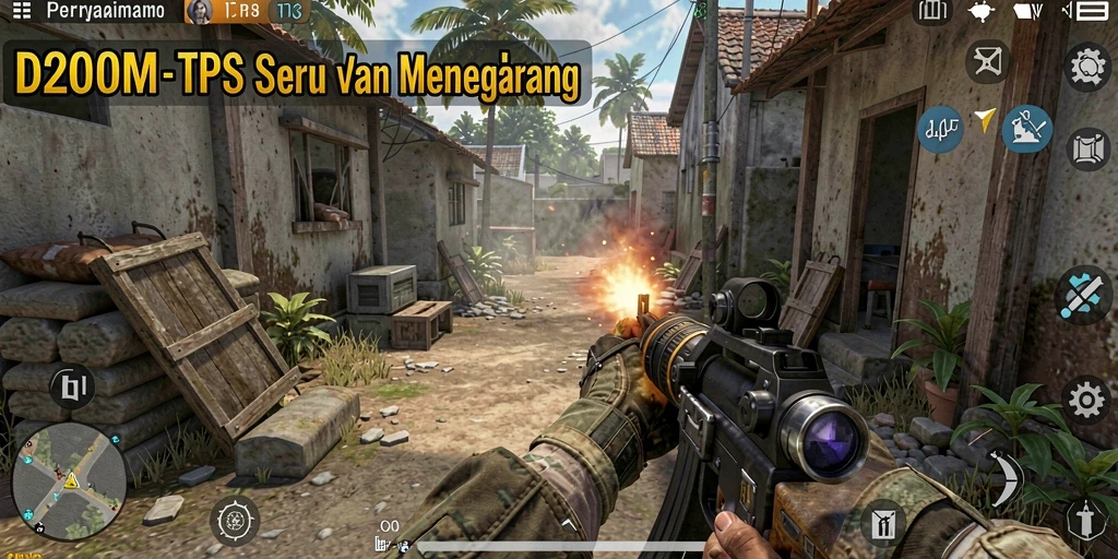 Tampilan gameplay D200M yang menegangkan dan dinamis.