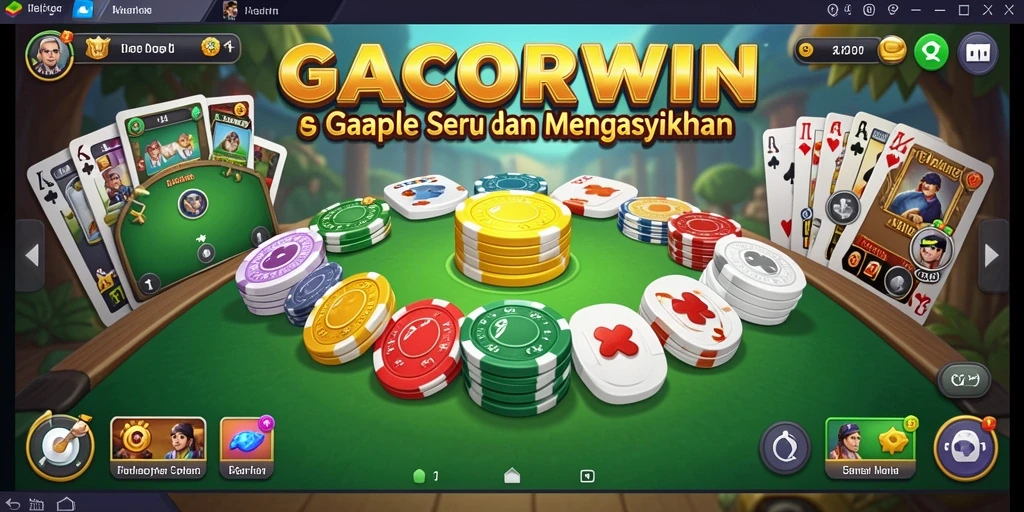 Tampilan gameplay seru dalam GACORWIN saat bermain Gaple.