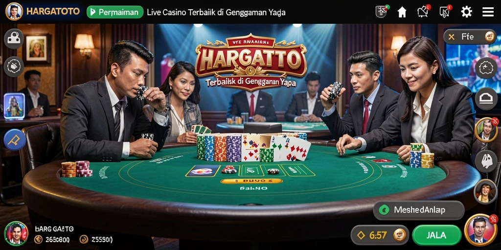 Tampilan gameplay HARGATOTO yang menakjubkan dari permainan Live Casino.