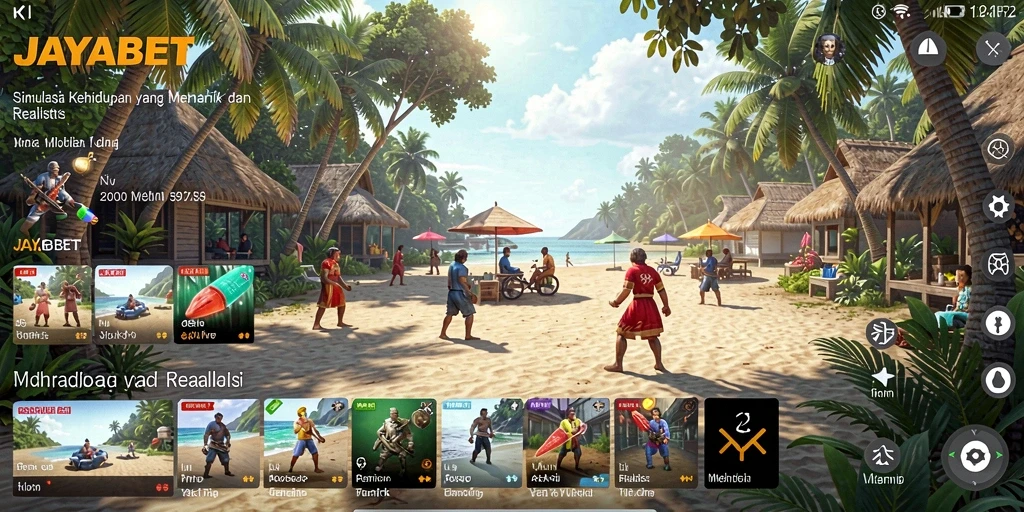 Tangkapan layar gameplay JAYABET menampilkan karakter yang sedang berinteraksi di dunia virtual.
