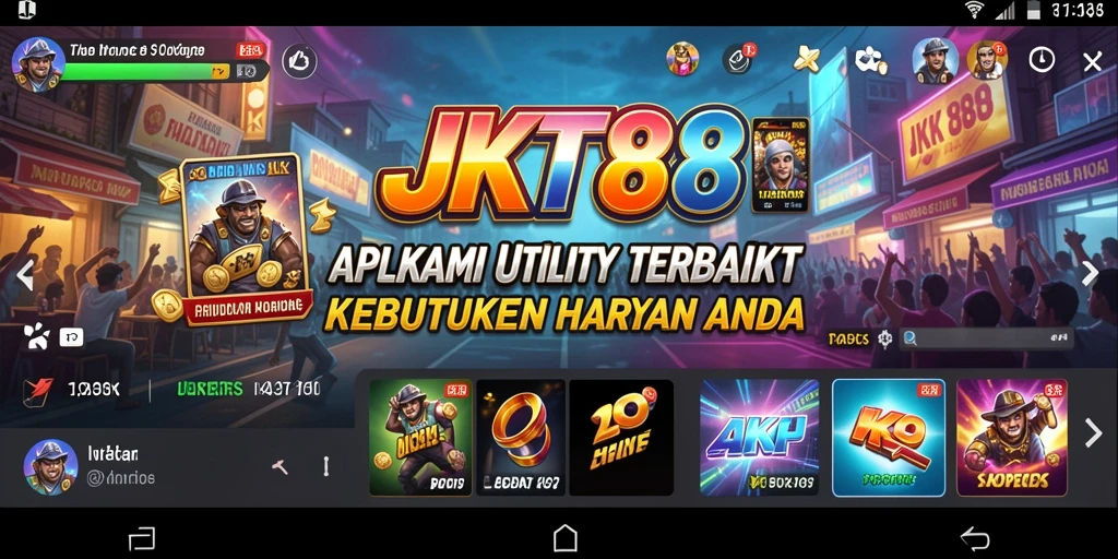 Screenshot utama JKT88 menunjukkan antarmuka pengguna yang sederhana dan fungsional.