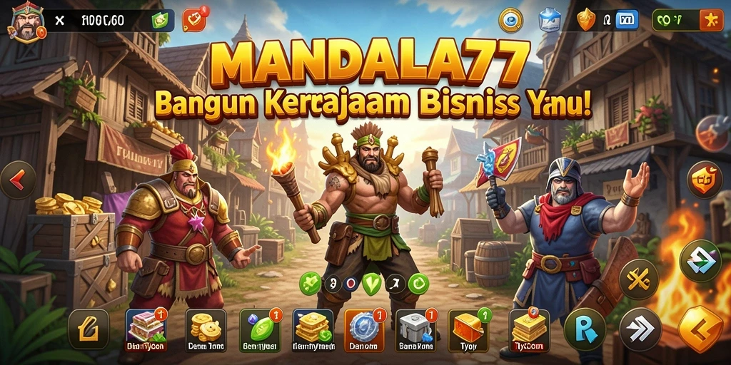 Screenshot dari gameplay <strong>MANDALA77</strong> menunjukkan suasana bisnis yang menyenangkan.