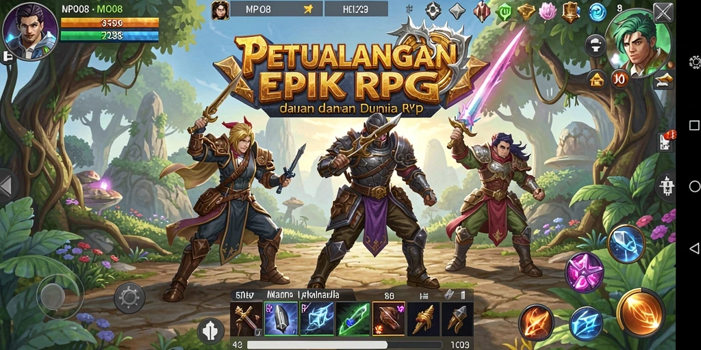Tampilan aksi seru dalam dunia RPG MPO08 yang penuh petualangan.