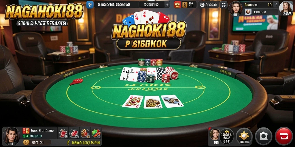 Gameplay NAGAHOKI88 yang mendebarkan dengan tampilan kartu Poker.