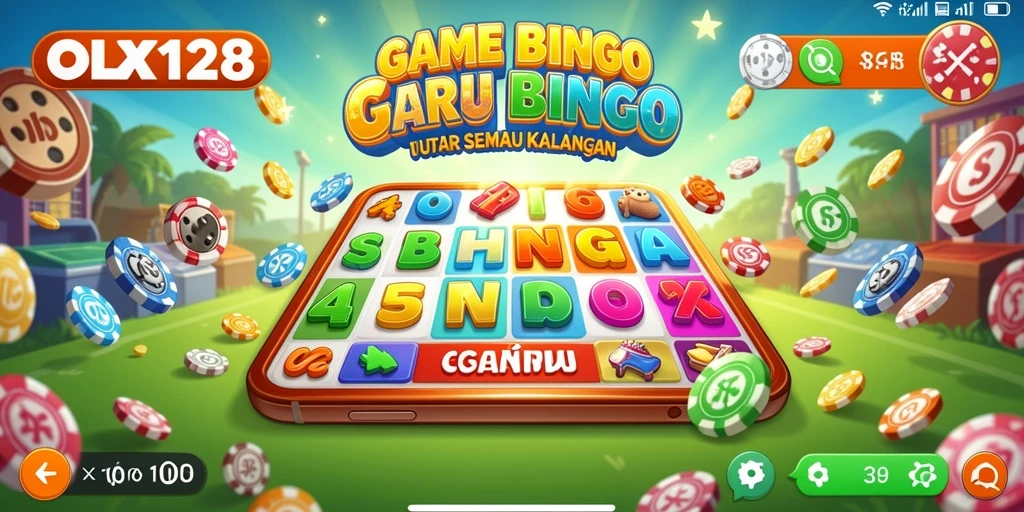 Tampilan gameplay OLX128 dengan suasana Bingo yang ceria.