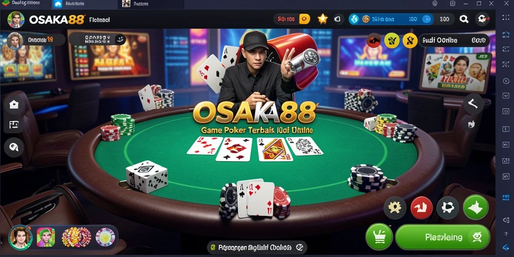 Tampilan gameplay seru dalam OSAKA88, aplikasi Poker terbaik.