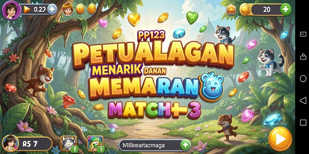 Tampilan gameplay menarik dengan objek yang penuh warna di PP123.