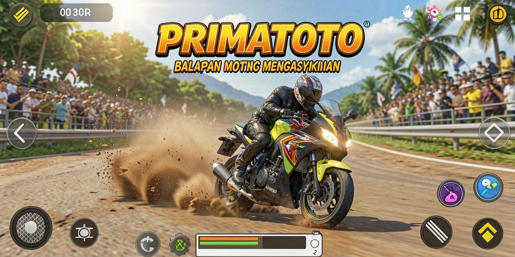 Tampilan utama gameplay PRIMATOTO yang menggugah adrenalin.