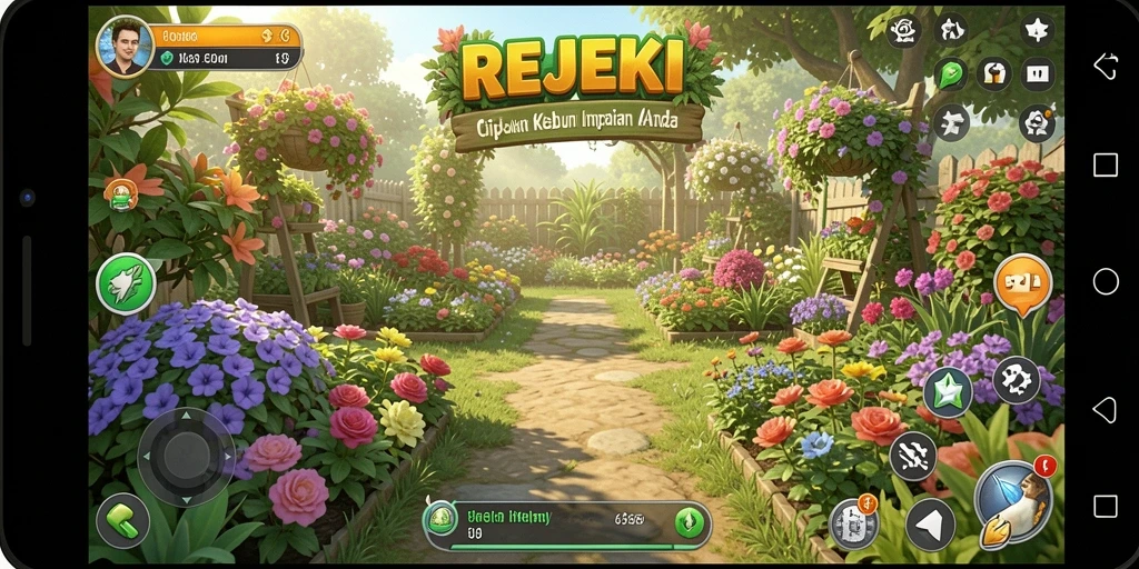 Tampilan permainan berkebun yang seru dan menarik di REJEKI.
