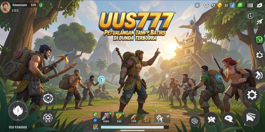 Tampilan gameplay UUS777 di dunia terbuka yang luas dan dinamis.