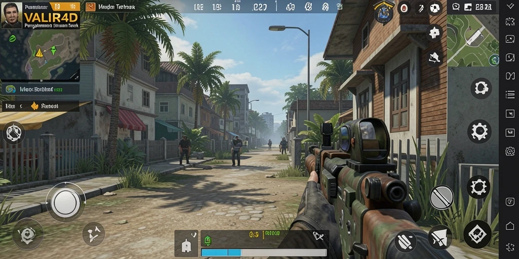 Tangkapan layar gameplay VALIR4D yang menunjukkan dunia simulation yang kaya.