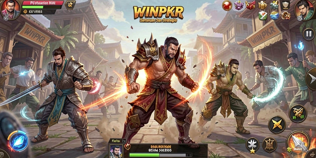 Gameplay menarik dengan pertarungan karakter unik di WINPKR.