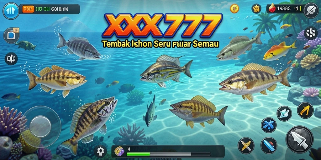Tangkapan layar menampilkan aksi menembak ikan yang seru di XXX777.